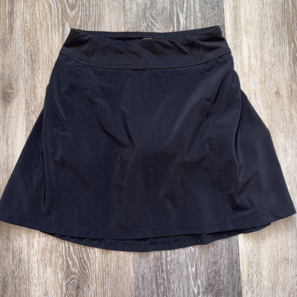 Athleta Girl School Day Skort Black Size Small 7 Athletic Shorts Under Skirt